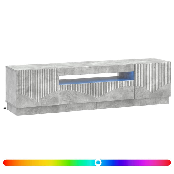 LED TV-kaappi Betoninharmaa Tekninen puu