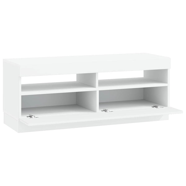 LED TV-kaappi valkoinen Tekninen puu