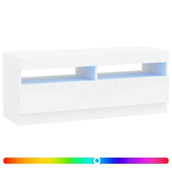 LED TV-kaappi valkoinen Tekninen puu