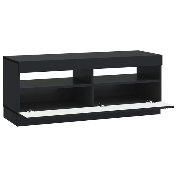 LED TV-kaappi Musta Tekninen puu