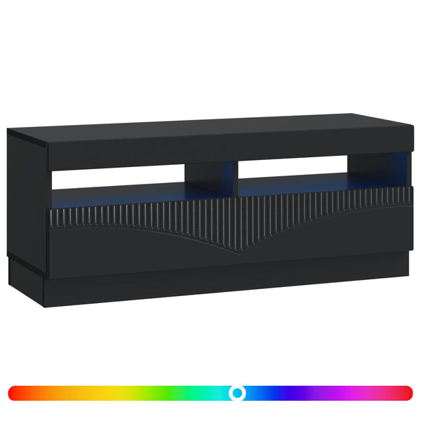 LED TV-kaappi Musta Tekninen puu