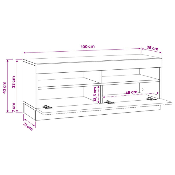 LED TV-kaappi Vanha puu Tekninen puu