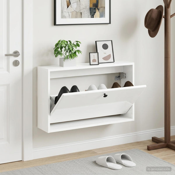 Seinälle asennettava kenkäkaappi BREDA 71 x 17 x 43 cm