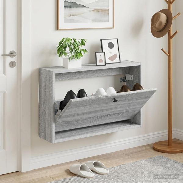 Seinälle asennettava kenkäkaappi BREDA 71 x 17 x 43 cm