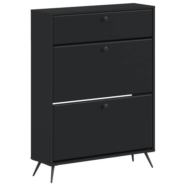 Kenkäkaappi BREDA 78 x 24 x 103 cm Tekninen puu Musta