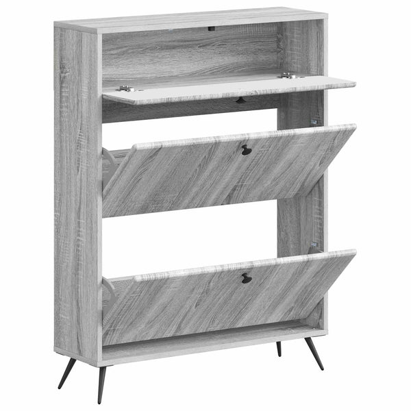 Kenkäkaappi BREDA 78 x 24 x 103 cm Tekninen puu Harmaa Sonoma