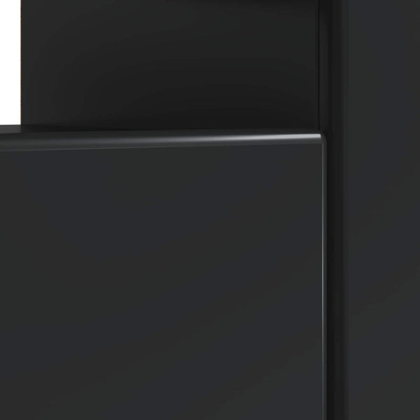 LED TV-kaappi Musta Tekninen puu