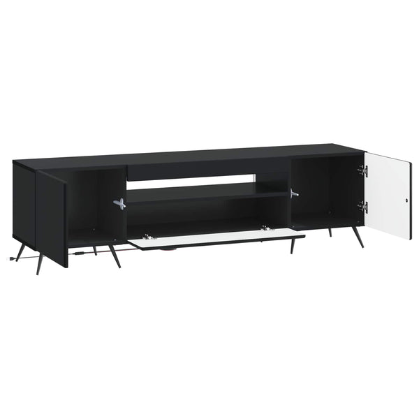 LED TV-kaappi Musta Tekninen puu