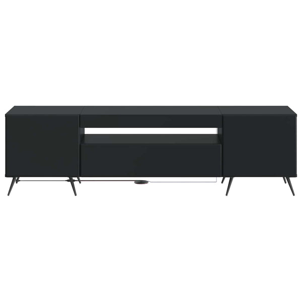 LED TV-kaappi Musta Tekninen puu