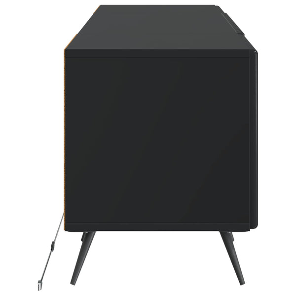 LED TV-kaappi Musta Tekninen puu