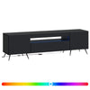LED TV-kaappi Musta Tekninen puu