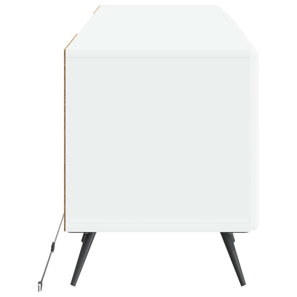 LED TV-kaappi Korkeakiiltoinen valkoinen Tekninen puu