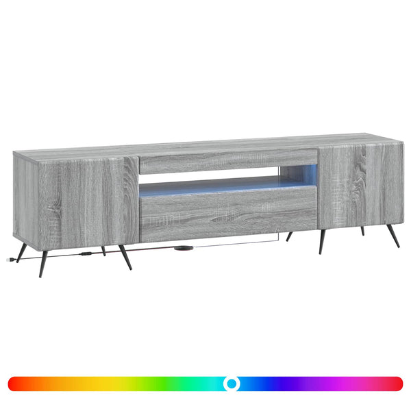 LED TV-kaappi Harmaa Sonoma Tekninen puu
