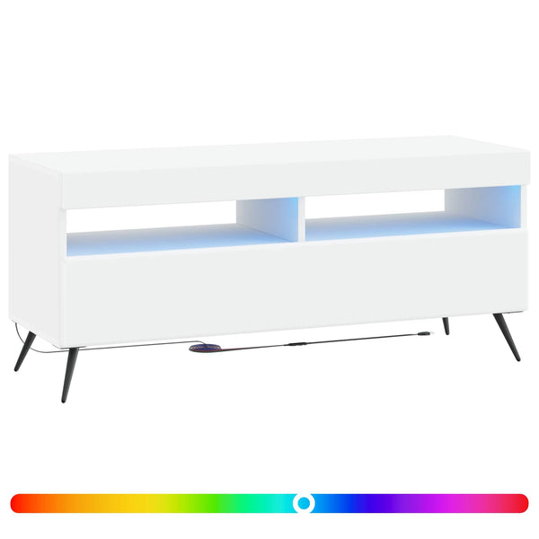 LED TV-kaappi valkoinen Tekninen puu