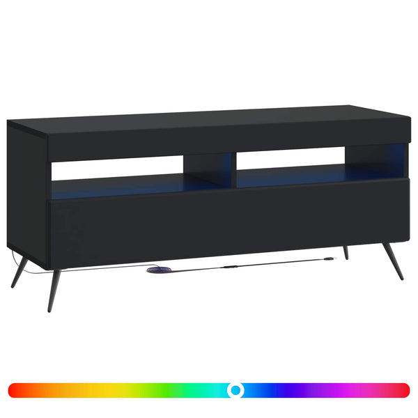 LED TV-kaappi Musta Tekninen puu
