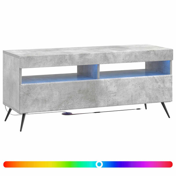 LED TV-kaappi Betoninharmaa Tekninen puu