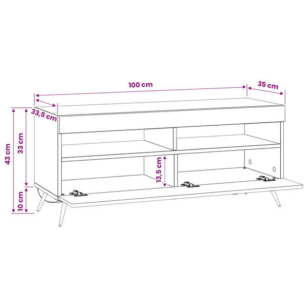 LED TV-kaappi Vanha puu Tekninen puu