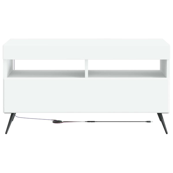LED TV-kaappi valkoinen Tekninen puu