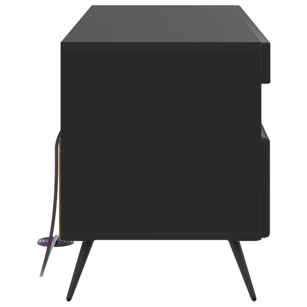 LED TV-kaappi Musta Tekninen puu