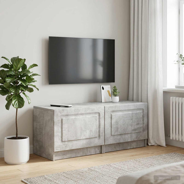 TV-kaappi Betoninharmaa Tekninen puu