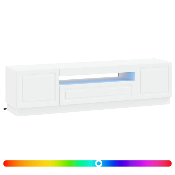 LED TV-kaappi valkoinen Tekninen puu