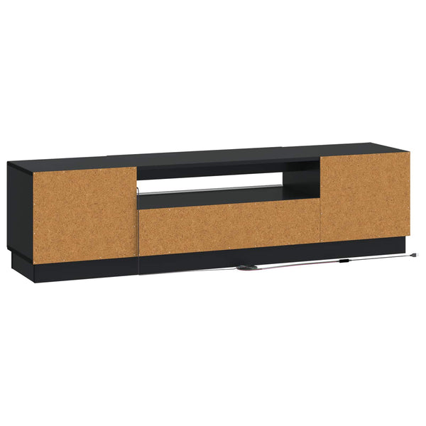LED TV-kaappi Musta Tekninen puu