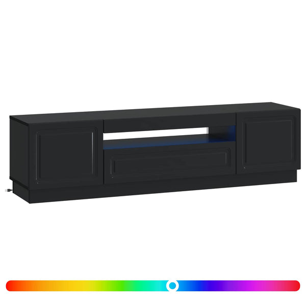 LED TV-kaappi Musta Tekninen puu