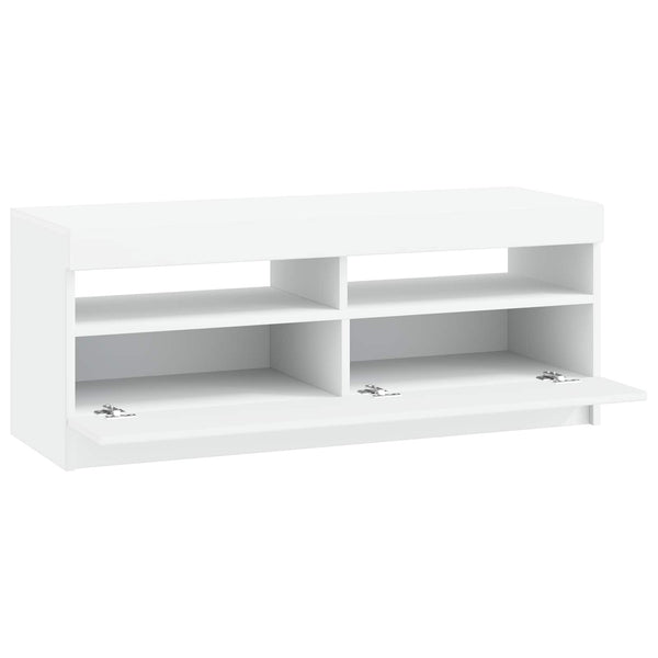 LED TV-kaappi valkoinen Tekninen puu