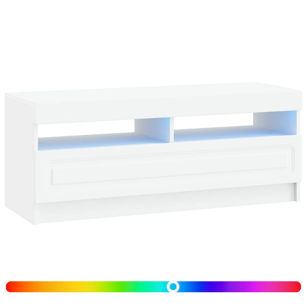 LED TV-kaappi valkoinen Tekninen puu