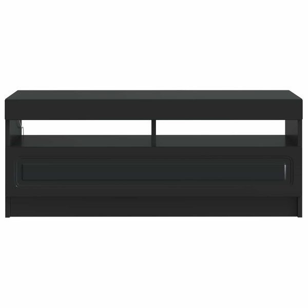 LED TV-kaappi Musta Tekninen puu