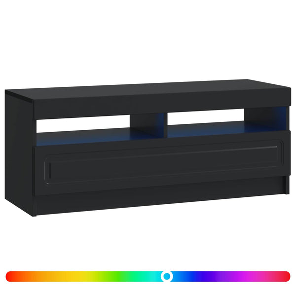 LED TV-kaappi Musta Tekninen puu