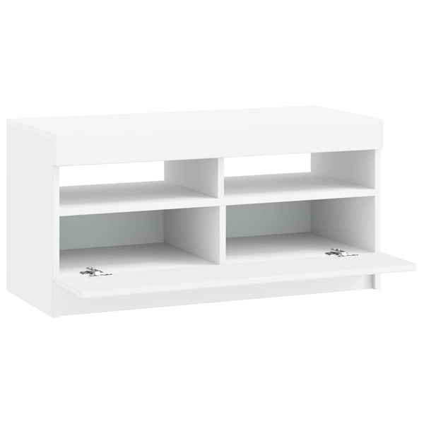 LED TV-kaappi valkoinen Tekninen puu