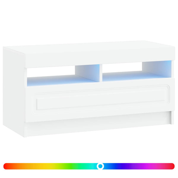 LED TV-kaappi valkoinen Tekninen puu