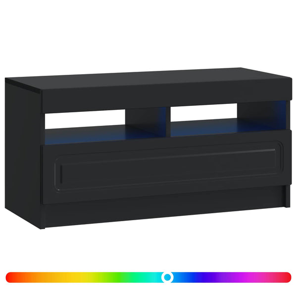 LED TV-kaappi Musta Tekninen puu