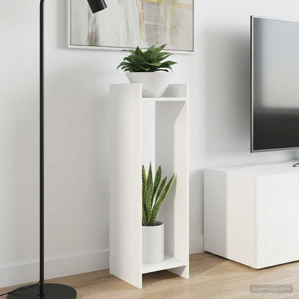 Kasviteline 2 kpl valkoinen 30 x 30 x 100 cm Tekninen puu
