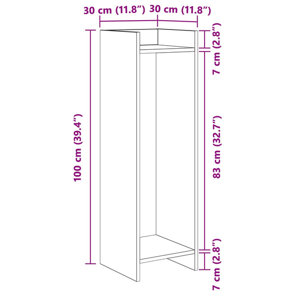 Kasviteline Musta tammi 30 x 30 x 100 cm Tekninen puu