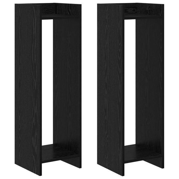 Kasviteline 2 kpl Musta tammi 30 x 30 x 100 cm Tekninen puu