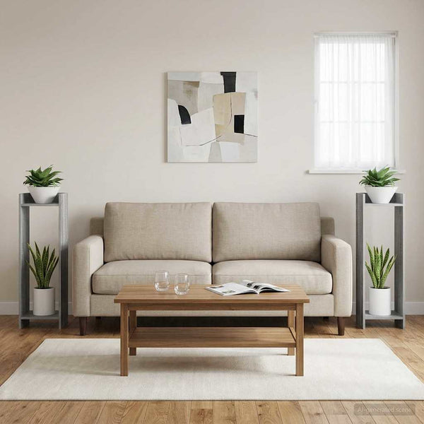 Kasviteline 2 kpl Harmaa Sonoma 30 x 30 x 100 cm Tekninen puu