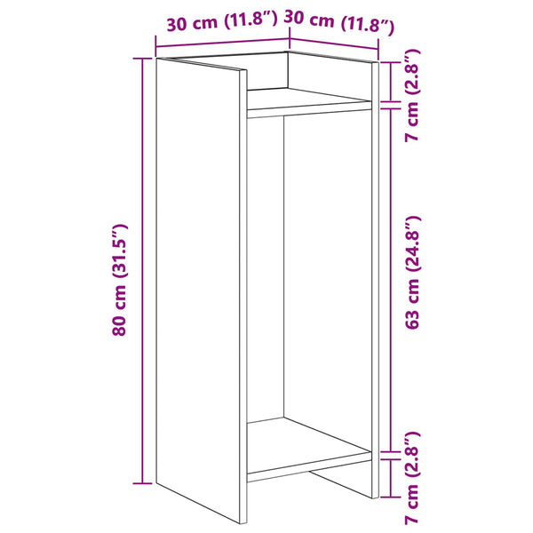 Kasviteline 2 kpl Musta tammi 30 x 30 x 80 cm Tekninen puu