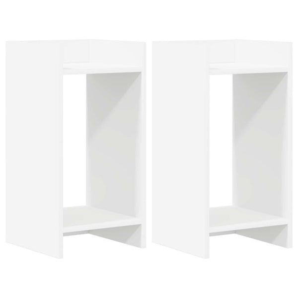 Kasviteline 2 kpl valkoinen 30 x 30 x 60 cm Tekninen puu