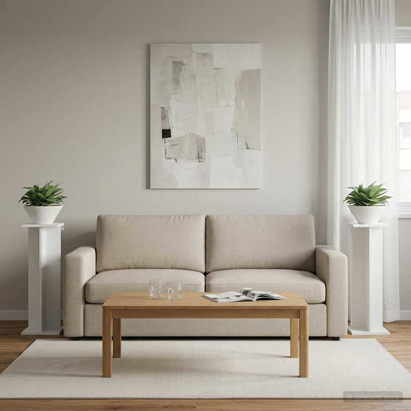 Kasviteline 2 kpl valkoinen 25 x 25,5 x 80,5 cm Tekninen puu