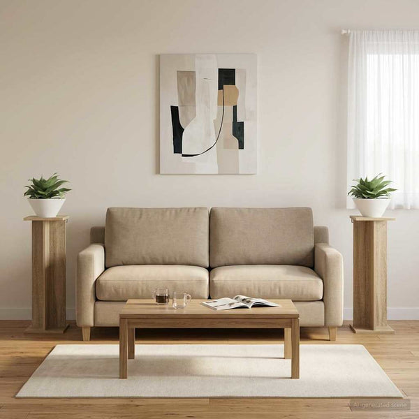 Kasviteline 2 kpl Sonoma-tammi 25 x 25,5 x 80,5 cm Tekninen puu