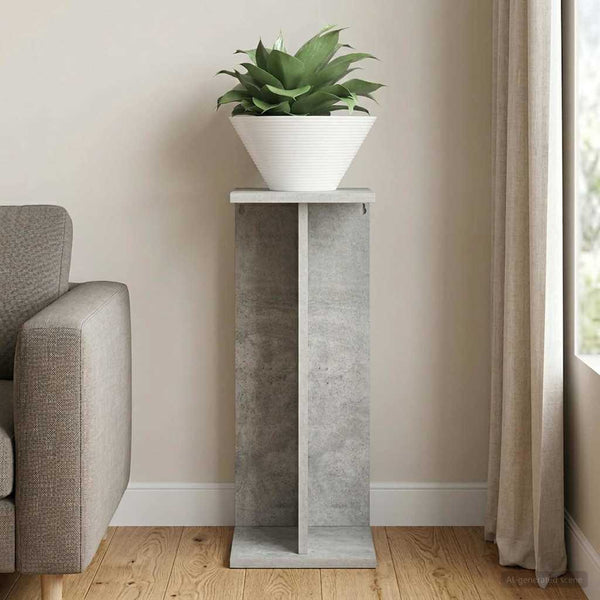 Kasviteline Betoninharmaa 25 x 25,5 x 60,5 cm Tekninen puu