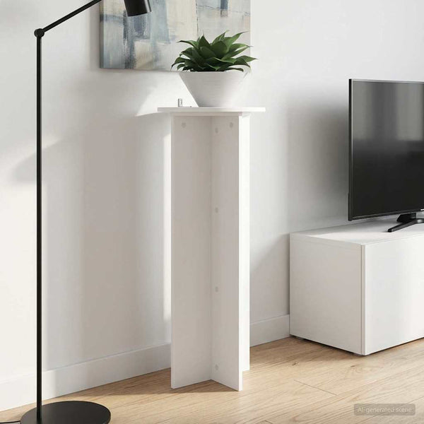 Kasviteline 2 kpl valkoinen Ø40 x 100 cm Tekninen puu