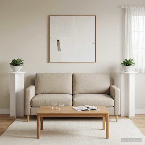 Kasviteline 2 kpl valkoinen Ø40 x 100 cm Tekninen puu