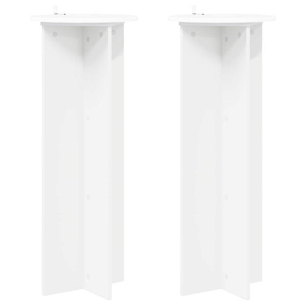 Kasviteline 2 kpl valkoinen Ø40 x 100 cm Tekninen puu
