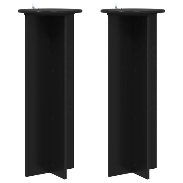 Kasviteline 2 kpl Musta Ø40 x 100 cm Tekninen puu