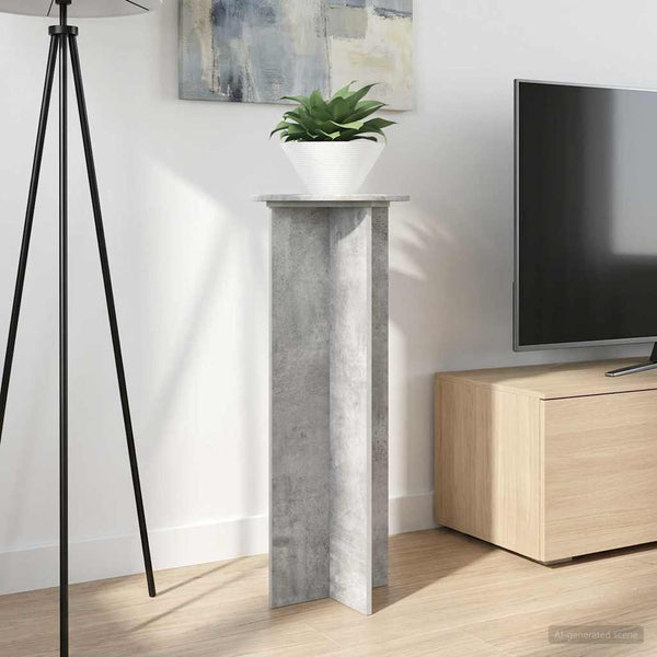 Kasviteline 2 kpl Betoninharmaa Ø40 x 100 cm Tekninen puu