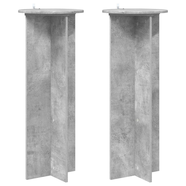 Kasviteline 2 kpl Betoninharmaa Ø40 x 100 cm Tekninen puu