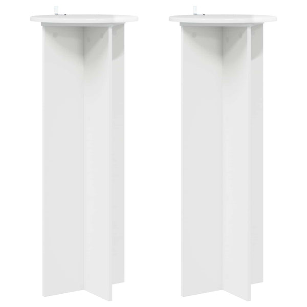 Kasviteline 2 kpl Korkeakiiltoinen valkoinen Ø40 x 100 cm